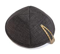 JL Kippha's Élégant Lin Gris foncé Kippa Kippa juive Yamaka Kippa Israël Cap Judaica