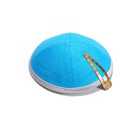 JL Kippha's Élégante casquette Kippa Yarmulke Juive Yamaka Kippa Israël avec clip Turquoise, turquoise, 17 cm