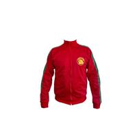 JL Sport Historic Zaire Leopards Veste rétro zippée pour homme Motif léopard Rouge Taille M