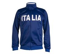 JL Sport ITALIA Veste de l'équipe nationale d'Italie 1990 Style rétro Vintage Track Soccer Top, bleu, S