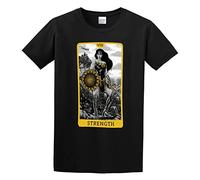 JL Tarot - Strength Men's T-Shirt Unisex Black Cotton Print Tee Shirts 3XL