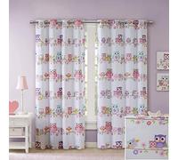 JLA Home INC MI Zone Kids Bed in A Bag et Rideau de fenêtre, Panneau Blanc Hibou, 127 cm de Large x 160 cm de Long (Lot de 1)