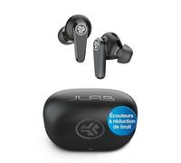 JLab Go Pods ANC Écouteurs Bluetooth sans Fil Réduction Bruit, Noir | Réduction de Bruit Active Hybride, 26h, Résistant Transpiration IP55, Son Personnalisable via appli, Appels Clairs