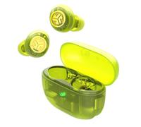 JLab Go Pop ANC Écouteurs Bluetooth avec Réduction de Bruit, 24+ h d’autonomie, Résistants à la Transpiration (IP55) avec Microphone, Appels Clairs et Multipoint, Vert Néon Transparent