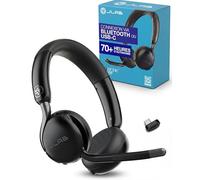 JLab Go Work 3 Casque Bluetooth sans Fil avec Micro - 70h | Réduction de Bruit ENC, Multipoint, Dongle USB-C, Micro Casque PC Confortable pour Bureau et Télétravail