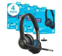JLab Go Work Casque Bluetooth sans Fil avec Micro, 2e Gén - +55h d'Autonomie, Bluetooth Multipoint ou Dongle USB-C, Casque Micro sans Fil ou Filaire pour PC Ordinateur, Bureau, Télétravail, Lot de 4