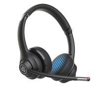 JLab Go Work Casque Bluetooth sans Fil avec Micro - +45h d'Autonomie, Casque Audio Bluetooth avec Connexion Multipoint pour PC, Ordinateurs, Portables - avec ou sans Fil pour Télétravail