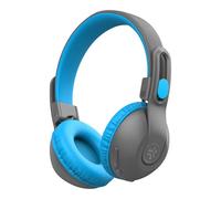 JLab JBuddies Studio 2 Casque sans Fil pour Enfants - Bluetooth, Volume limité, Micro intégré, 65h+ d'autonomie, Isolation phonique, Mode Partage/Filaire, Bleu