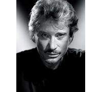 JLANEZI 5D Diamant Broderie Portrait Diamant Peinture Johnny Hallyday Plein Rond Strass Photos Décoration de La Maison,30x40cm