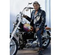 JLANEZI 5D Diamond Painting Johnny Hallyday Plein Rond Diamond Peinture Point De Croix Couture Décoratif À La Maison,Z,70x95cm