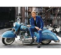 JLANEZI 5D DIY Diamant Peinture Johnny Hallyday Plein Strass Mosaïque 3D Broderie Point De Croix Diamant Broderie Travaux D'aiguille,G7,70x95cm