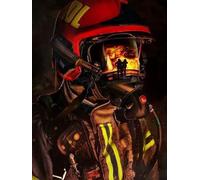 JLANEZI DIY 5D Plein Diamant Peinture Pompier Pompier Point De Croix Mosaïque Kits Mur Arts pour La Décoration Murale À La Maison,A,30x40cm