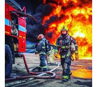JLANEZI Peinture diamant thème pompier pompier mosaïque complète 5D à faire soi-même image de héros décor cadeau fait à la main G77,40x55cm