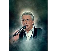 JLANEZI Plein Rond 5D Bricolage Diamant Peinture Point De Croix Chanteur Michel Sardou Diy Diamant Broderie décor à la Maison Cadeau,40x55cm