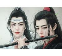 JLANEZS 5D Bricolage Broderie paradis officiel Bénédiction Anime diamant peinture chinois Anime affiche décoration murale pour salon,30x40cm
