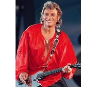 JLANEZS 5D Diamant Broderie Portrait Diamant Peinture Johnny Hallyday Plein Rond Strass Photos Décoration de La Maison,70x95cm