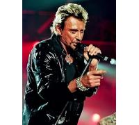 JLANEZS 5D Diamant Broderie Portrait Diamant Peinture Johnny Hallyday Plein Rond Strass Photos Décoration de La Maison,R,80x105cm