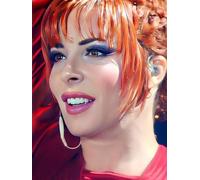 JLANEZS 5D Diy Diamond Peinture Mylène Farmer Point De Croix Diamant Broderie Perceuse Complète Rond Décoration Mosaïque,G,30x40cm