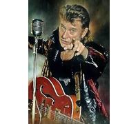 JLANEZS Johnny Hallyday 5D Diamant Peinture Point de Croix Plein Diamant Broderie Diamant mosaïque Autocollants décoration de la Maison,R171,60x80cm