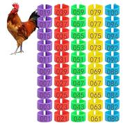 jlceh 50/100 De Bagues pour Pattes De Poulet - 16 Mm D'éTiquettes ColoréEs NuméRotéEs pour Pattes De Poulet, Bagues pour Pattes De Volaille pour Canards, Poussins, Oies, Gibier à Plumes, Dindes