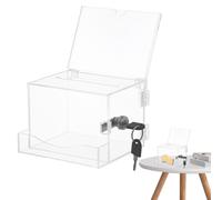 jlceh Boîtes de dons pour la collecte de fonds,boîte en acrylique transparent | Boîte de don de billets de tombola pratique avec serrure | Boîtes à suggestions compactes, urne avec porte-affiche pour