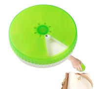 jlceh Pilulier Hebdomadaire 7 Compartiments, Pilulier Rond, Portable, Rotatif, 7 Compartiments, Petite Boîte à Pilules Rotative étanche