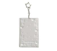jlceh Porte-cartes pour porte-clés, pochettes rigides pour cartes - Porte-badge portable, pochettes pour cartes à collectionner,Étui rigide léger, porte-cartes, pochettes pour cartes photos, cartes de