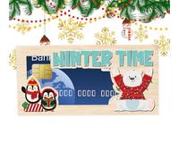 jlceh Porte-monnaie de Noël - Porte-monnaie en bois - 17,8 x 8,9 cm pour décoration de Noël, A6, Refer to description, Unisexe