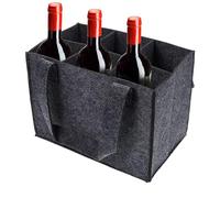 jlceh Sac de Stockage de vin, Sac de Bouteille pour Le vin - Porte-fourre-Tout en Feutre avec 6 Compartiments - Porte-Feutre, Porte-Bouteille d'alcool d'épicerie, fourre-Tout pour Voyage,