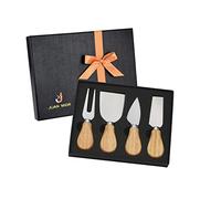 JLIAN MIOR Ensemble de 4 couteaux à fromage en acier inoxydable exquis, cadeau prêt (Coffret cadeau quatre pièces 2)