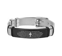 Jlkegfdf Bracelet religieux chrétien en silicone gravé pour homme, bracelet de prière, bijou de la Sainte Bible pour l'amour, mari, père, garçon, Refer to description, se référer à la description