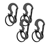 Jlkegfdf Lot de 4 porte-clés anti-perte | Décapsuleur antivol robuste pour randonnée, chantier, voyage, escalade, travail, camping, école, travail de sécurité