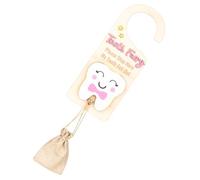 Jlkegfdf Porte-dents de porte - Boîte à dents avec fente pour argent - Boîte à souvenirs avec pochette, souvenir en bois mignon pour le rangement de la maison, collection pour garçons et filles