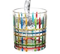 Jlkegfdf Tasses à café en verre, tasse à café en verre - Tasse réutilisable, accessoire de bar, récipient à eau coloré pour bière, soda, thé, jus, whisky, bourbon