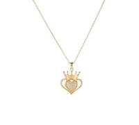 JLKJNCXZC 18K Gold Plating Non-fading Crown Pendant Necklace for Women Luxurious Party Gift for Lovers and Familie