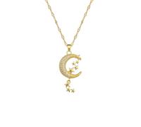 JLKJNCXZC able et Gorgeou Moon Ta el tar tainle teel Collier Léger Luxe Tempérament Fille Collier Clavicule du soir