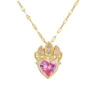 JLKJNCXZC Cla ic Per onality Gorgeou Love Pink Water Drop Collier Exqui ite Crown Girl All-match tainle teel