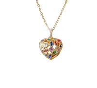 JLKJNCXZC Cla ic Per onality Micro Incrustation Colorée Collier d’Amour Exqui ite tainle teel Gorgeou Dîner