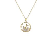 JLKJNCXZC Collier micro-incrusté de queue de sirène Pendentif eau fleur pas chère Voir Atile Girl collier clavicule