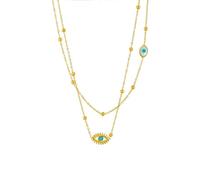JLKJNCXZC Collier pendentif œil 2in-1 multicouches en teel pour femmes Nouvelle fille Chaîne de clavicule anniversaire
