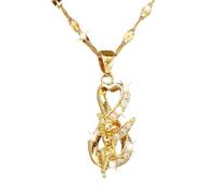 JLKJNCXZC [Copper Micro-inlaid ] European and American Infinity Fairy Angel Elf Necklace Niche Design Sense Titanium Steel Chain