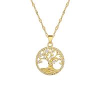 JLKJNCXZC Exqui ite, collier blanc micro-pavé en forme d’arbre de vie, claic et per onalized Hollow tainle teel