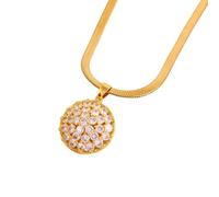 JLKJNCXZC Fashion Starry Sky Round Pendant Necklace for Women Hip Hop Snake Bone Titanium Steel Chain