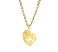 JLKJNCXZC HIPEE Mother Daughter Heart Pendant Necklaces For Wife Mom Stainless Steel Long Chain Choker Family Charm Mother's Day Gift