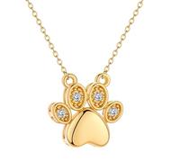 JLKJNCXZC New Paw Print Pendant Copper Necklace For Women Pet Lovers Memorial Gifts