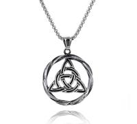 JLKJNCXZC NORRON Viking Rune Rétro Hollow Out Men pendentif collier Triangle rond Per onalité pendentif Accessoire orie