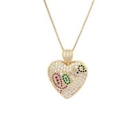 JLKJNCXZC Pendentif en forme de cœur de luxe léger Chaîne d’amour collier ras-du-cou coloré pour mariage de fête bohème féminine