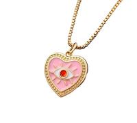 JLKJNCXZC Pendentif en Forme de cœur Romantique incrusté en 2 Couleurs, Collier Pendentif œil maléfique Turc, Femmes fête de Luxe légère, Cadeau Exquis