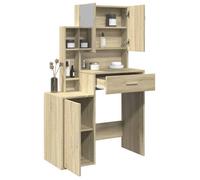 JLL*TOP - Meuble de rangement - Coiffeuse avec armoire - Chêne sonoma - 80x35x132 cm LV6401