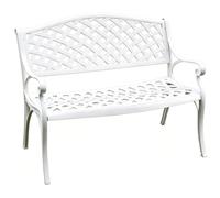 JLLEIZYZ Banc Jardin Exterieur en Aluminium Moulé, Banquette de Jardin RéSistant Aux IntempéRies，3 Places pour Parc, Terrasse, Piscine